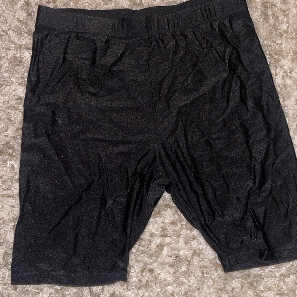 Black spandex plus size biker shorts